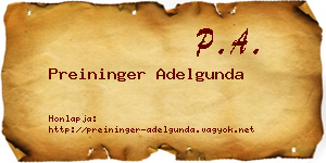 Preininger Adelgunda névjegykártya
